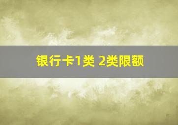 银行卡1类 2类限额